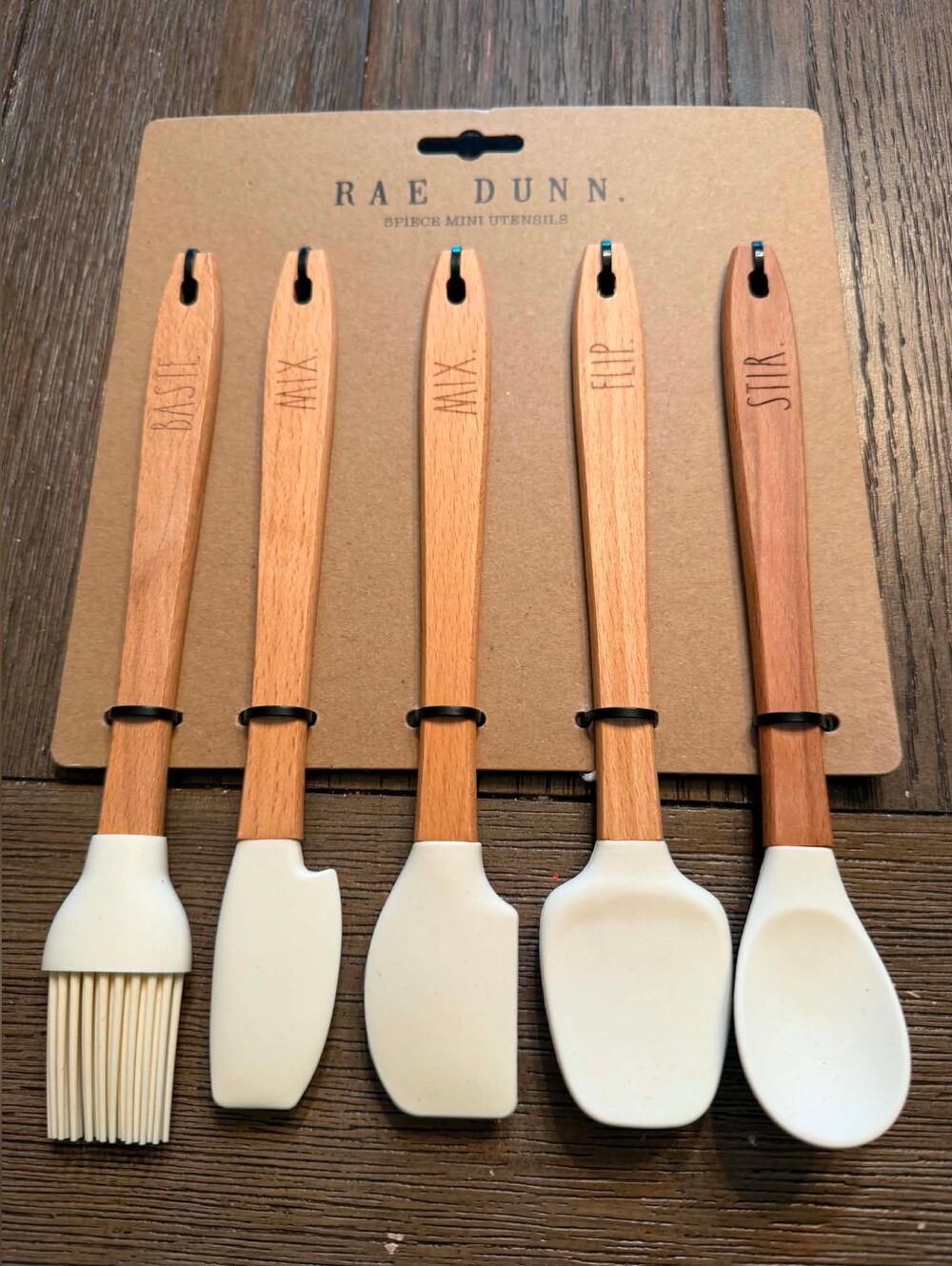 NWT Rae Dunn 5 Piece Mini Utensils Set, each about 8"